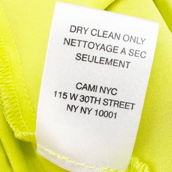 Cami NYC Silk Blend Camis Top in Acid Green Neon w/ criss cross tie back XL - Picture 7 of 9